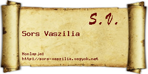 Sors Vaszilia névjegykártya